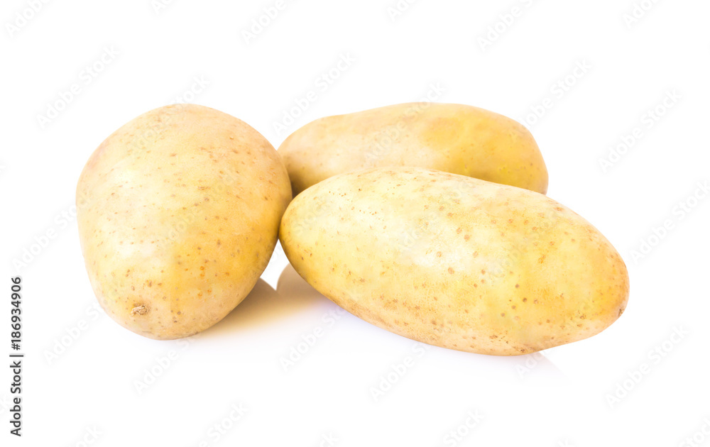 Potatoes isolated on white background, raw food Potatoes isolated on white background, raw food