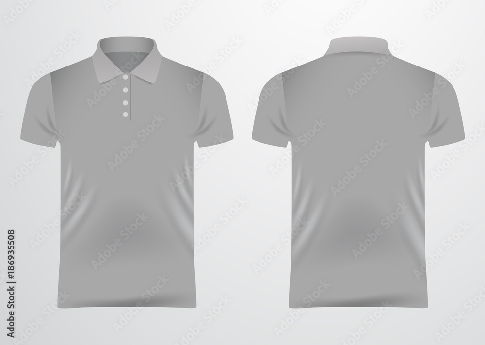 Naklejka premium Blank Grey T-Shirt Template : Vector Illustration