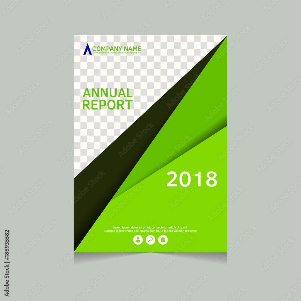 Fototapeta premium Annual report, flyer, presentation, brochure. Front page, book cover layout design. Design layout template in A4 size . Annual report cover template