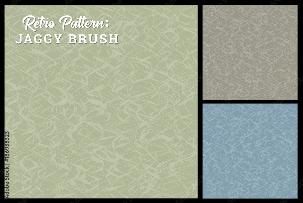 Retro jaggy brush pattern background in 3 color options