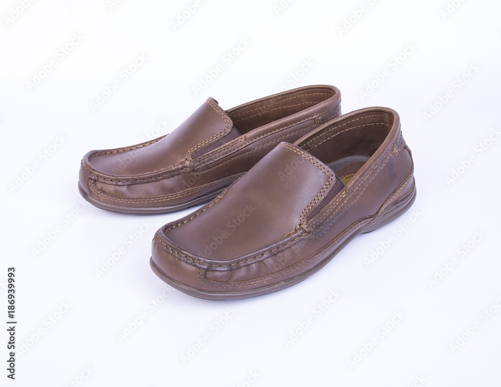 shoe or brown color men's shoes on a background.