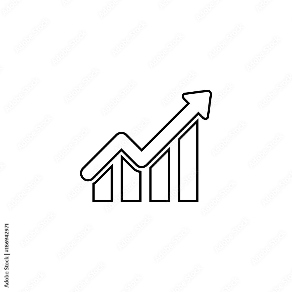Line chart vector icon