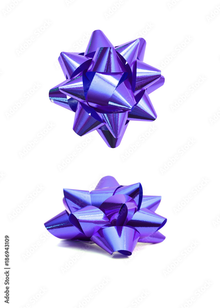Purple bow - isolated on white background 