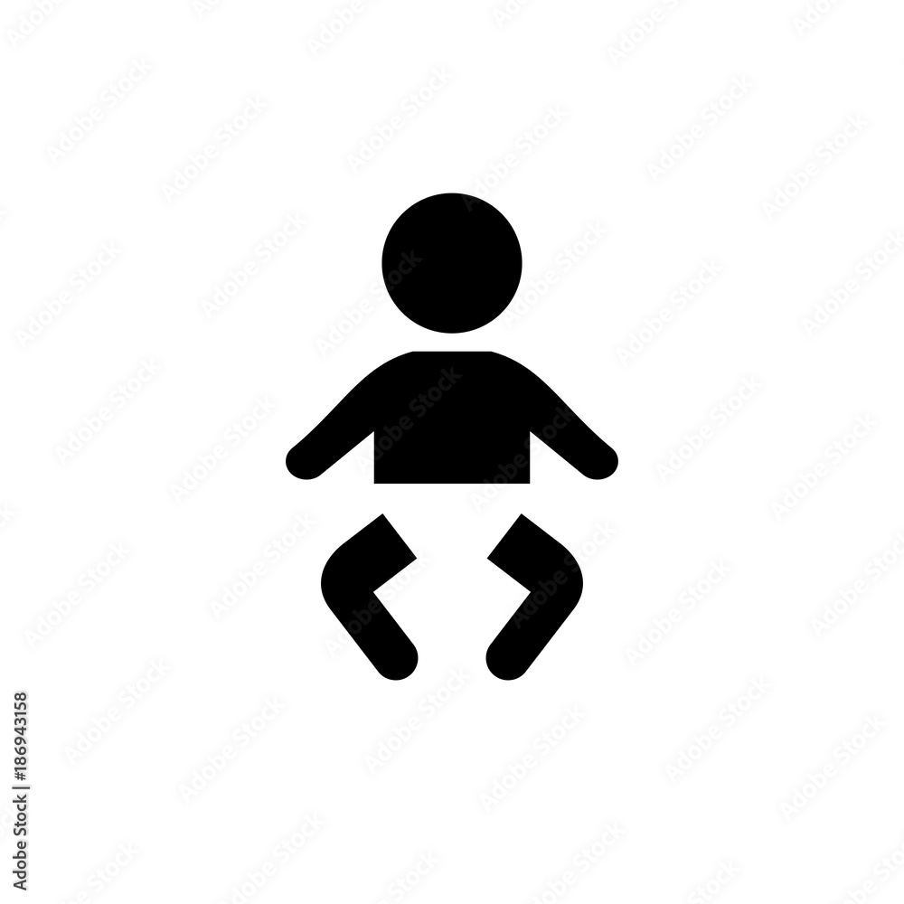 Baby with diaper vector icon