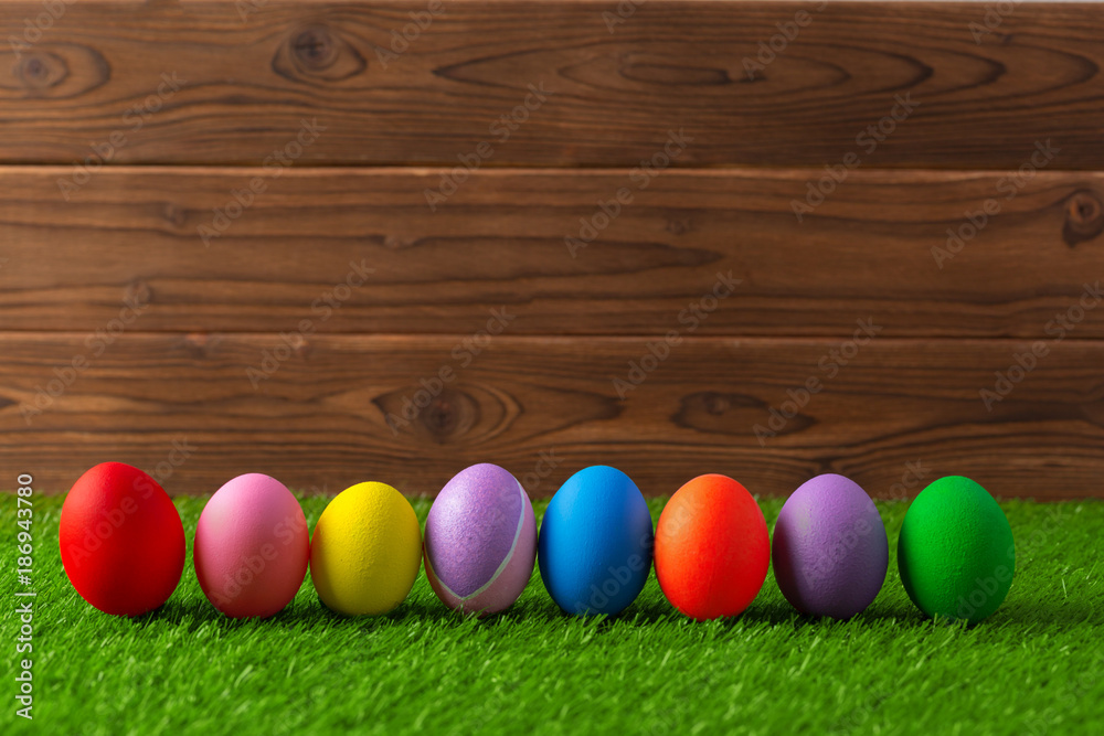 Easter eggs on the grass Easter eggs on the grass
