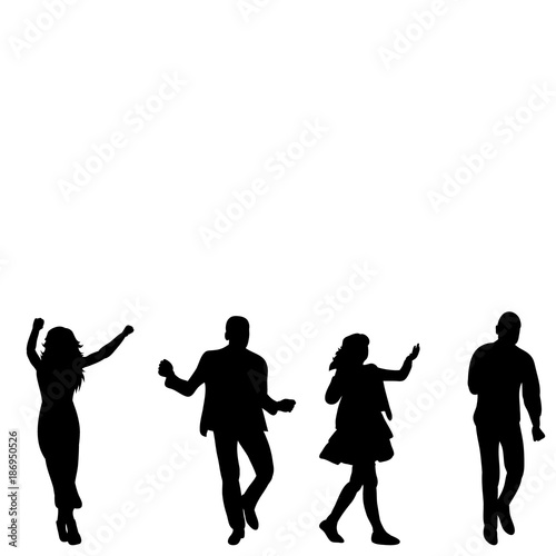 isolated silhouette of people dancing