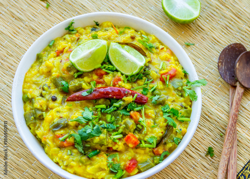 Indian National Rice Dish - Khichdi - Made with Rice and Pulses Indian National Rice Dish - Khichdi - Made with Rice and Pulses