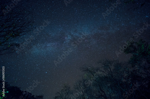 Long explosure and high ISO shot, Beautiful Milky way and star over the mountain.
