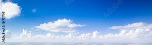 Wide panoramic blue sky background