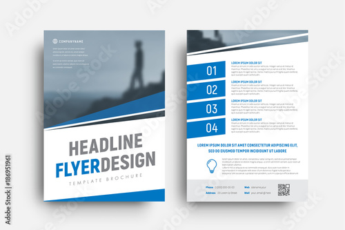 Design of a vector flyer with diagonal lines and a place for a photo. photo