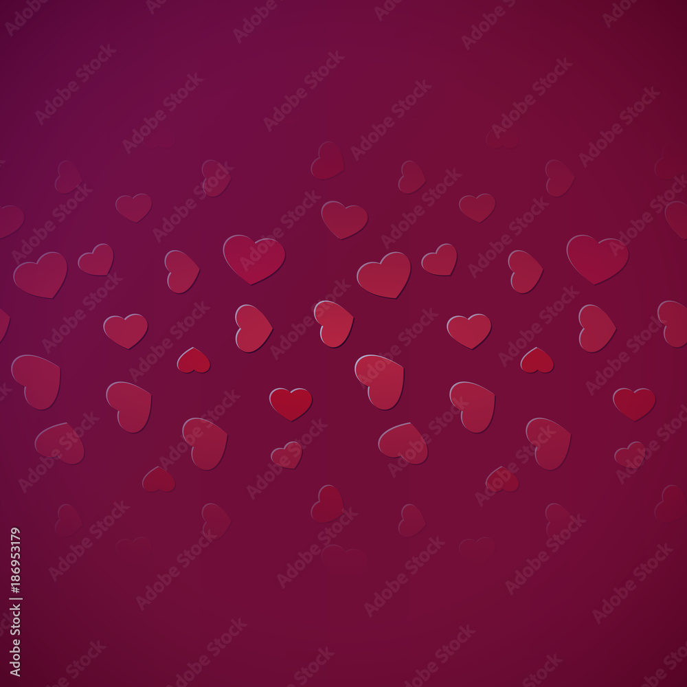 Sturated fading hearts line background for design