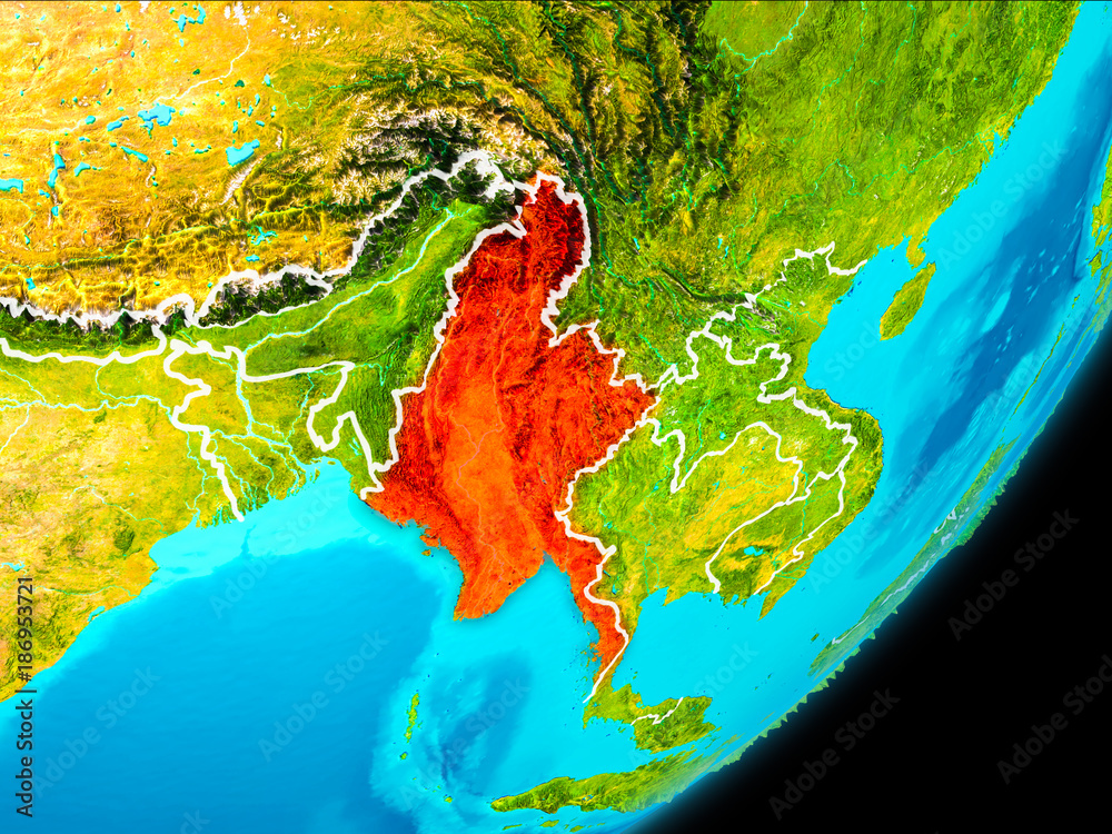 Orbit view of Myanmar