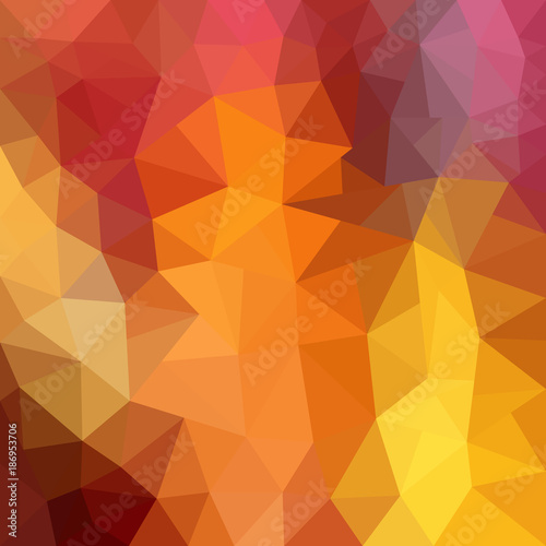 Multicolor red  yellow  orange polygonal illustration  which consist of triangles. Geometric background in Origami style with gradient. Triangular design for your business.