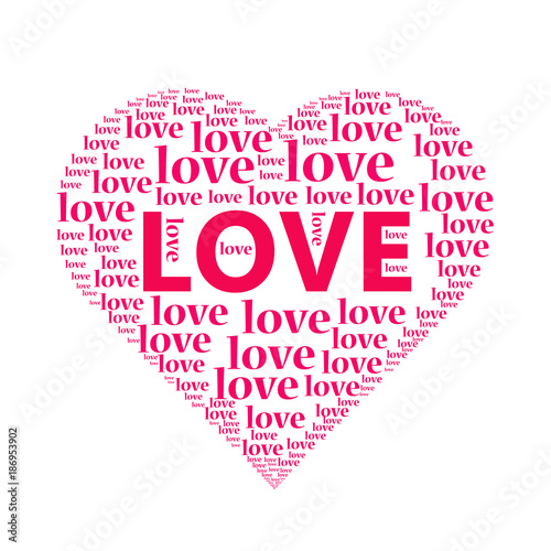 The illustration of a love heart