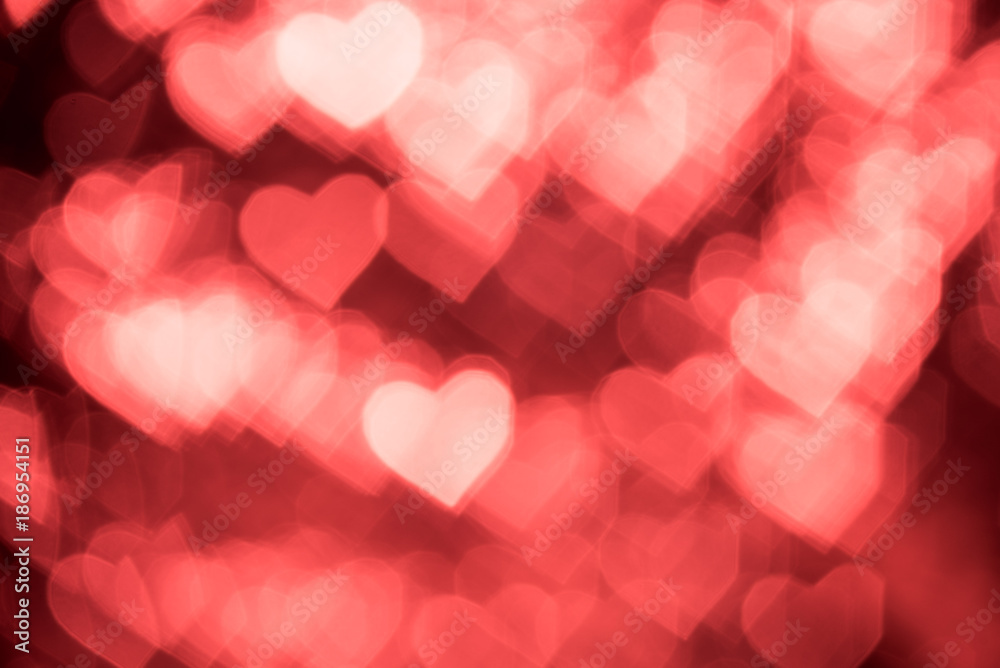 abstract blur bokeh heart valentine background.