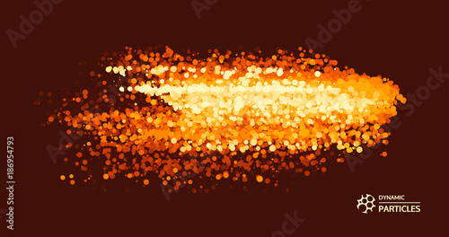 Abstract science or technology background. Array with dynamic particles. Vector illustration.