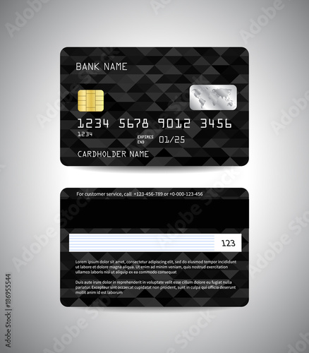 credit cards set with black background