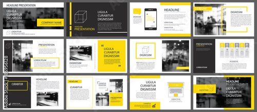 Yellow element for slide infographic on background. Presentation template. Use for business annual report, flyer, corporate marketing, leaflet, advertising, brochure, modern style.