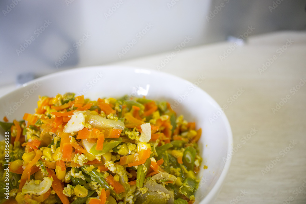 Salad Vegetables with Corn, Carrot, Long Beans, Indonesian Food | Assian Food Salad Vegetables with Corn, Carrot, Long Beans, Indonesian Food | Assian Food