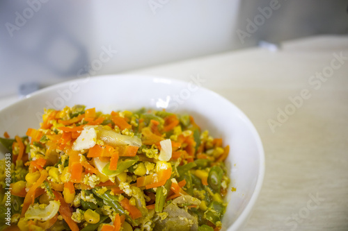 Salad Vegetables with Corn, Carrot, Long Beans, Indonesian Food | Assian Food