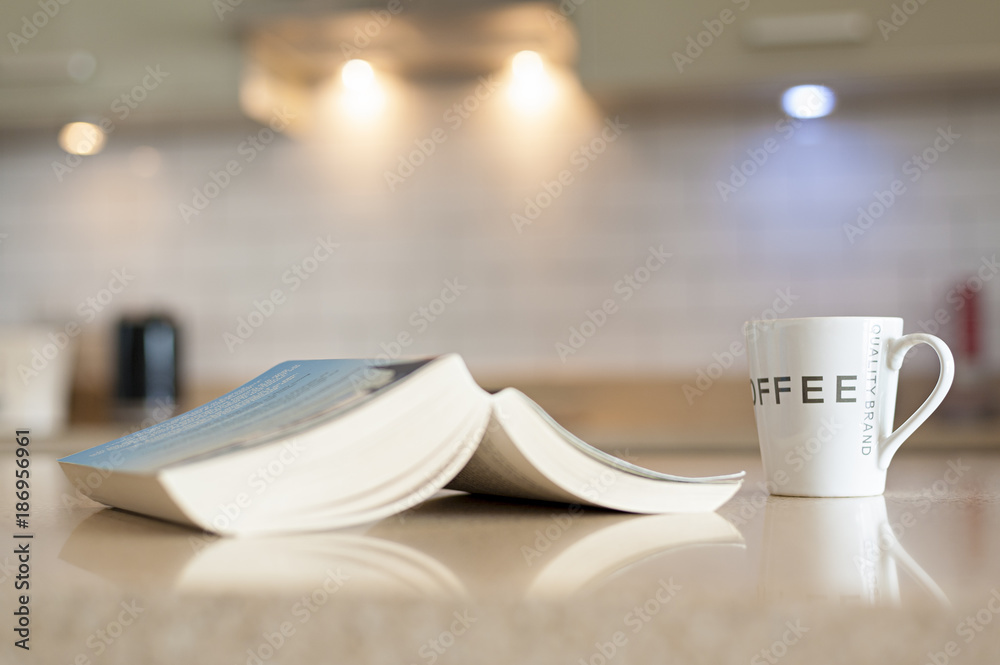 Hot coffee on the table With the book Hot coffee on the table With the book