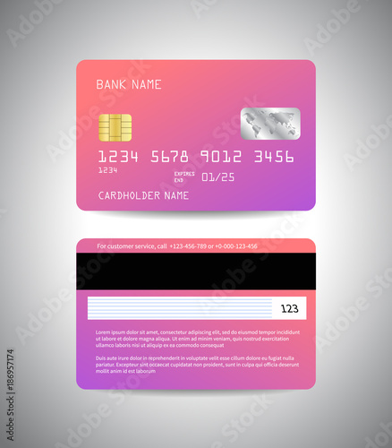 credit cards with pink gradient holographic design