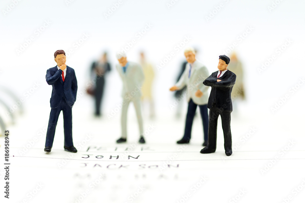 Miniature people, Supervisors look for employees for job placement, using as background Choice of the best suited employee, HR, HRM, HRD, job recruiter concepts. Miniature people, Supervisors look for employees for job placement, using as background Choice of the best suited employee, HR, HRM, HRD, job recruiter concepts.