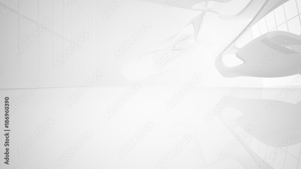 White smooth abstract architectural background. 3D illustration and rendering White smooth abstract architectural background. 3D illustration and rendering