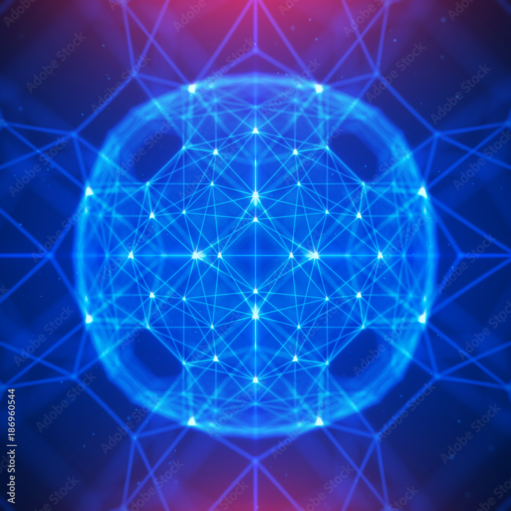 Abstract geometric figure with multiple connections. Abstract geometric figure with multiple connections.