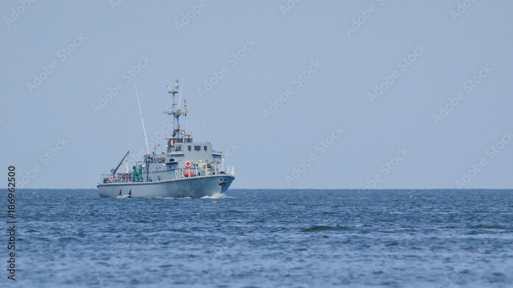 WARSHIP - Polish minesweeper on sea patrol WARSHIP - Polish minesweeper on sea patrol