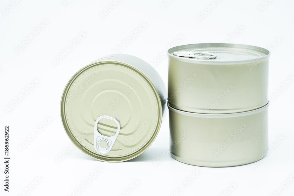Obraz premium can with ring pull on white background.Packaging collection.