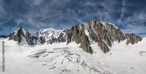 France, Chamonix, Mont Blanc range, Tour Ronde, Grand Capucin, Mont Maudit, Mont Blanc photo