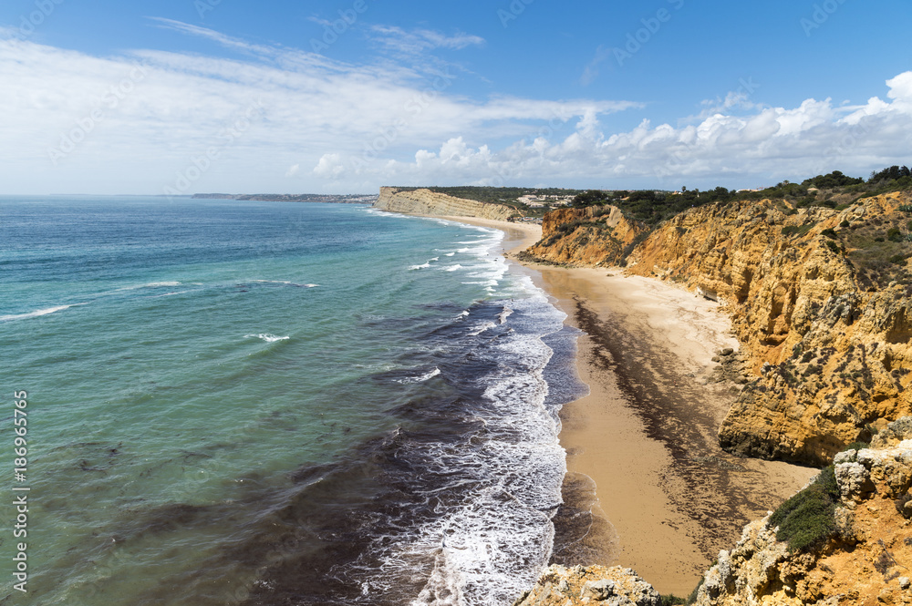 Portugal, Algarve, Porto de Mos, Praia do Canavial and Praia do Porto de Mos Portugal, Algarve, Porto de Mos, Praia do Canavial and Praia do Porto de Mos