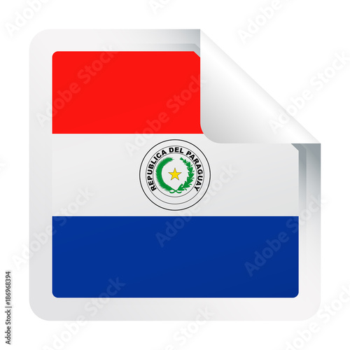 Paraguay Flag Vector Square Corner Paper Icon
