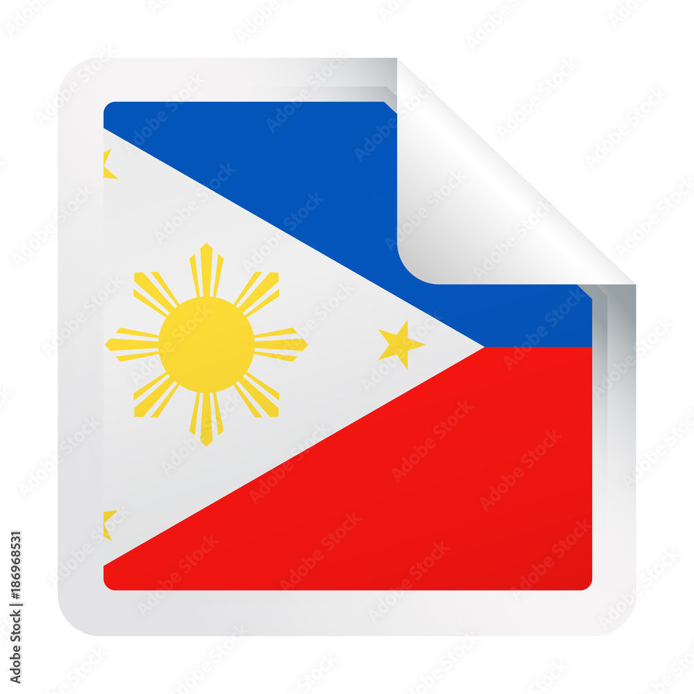 Obraz premium Philippines Flag Vector Square Corner Paper Icon
