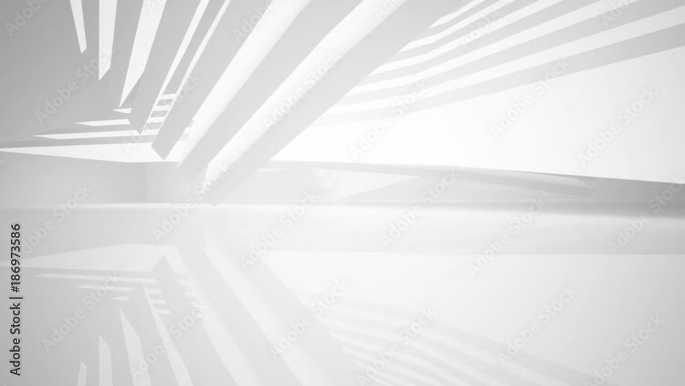 White smooth abstract architectural background. 3D illustration and rendering