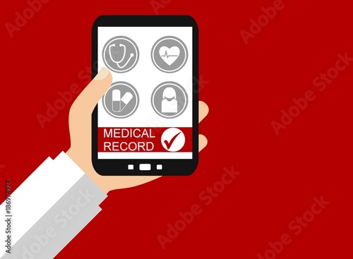 Patientenakte - Medical Record auf dem Smartphone photo