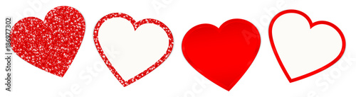 4 Hearts Sparkling Shining Red