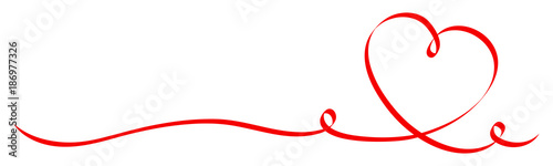 Right Calligraphy Red Heart Ribbon Banner