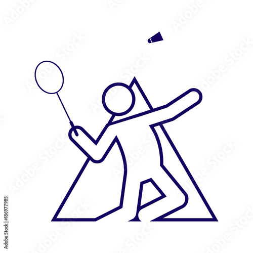Triangle Shape Badminton Sport Figure Outline Symbol Vector Illustration © Svvell