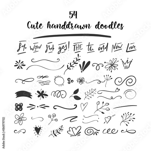 Handdrawn vector doodles. photo