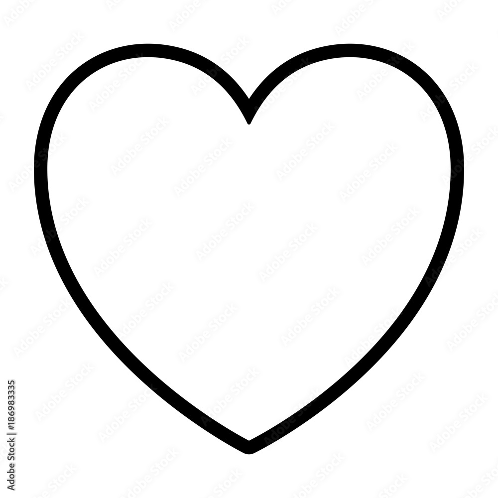 heart icon in black silhouette with thick contour heart icon in black silhouette with thick contour