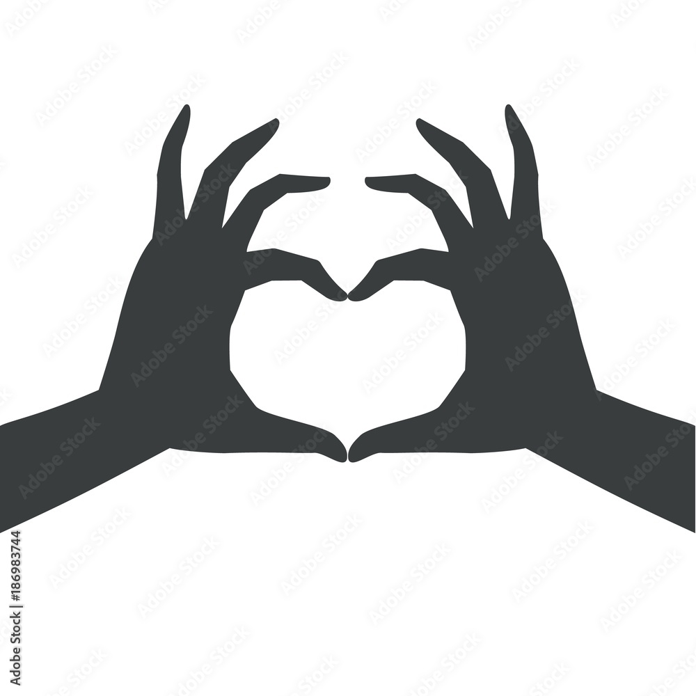 dark silhouette heart shaped hand anime manga
