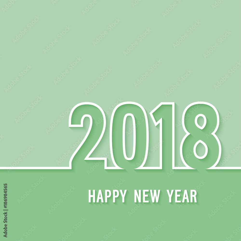 Happy new year 2018 paper postcard. Happy new year 2018 paper postcard.