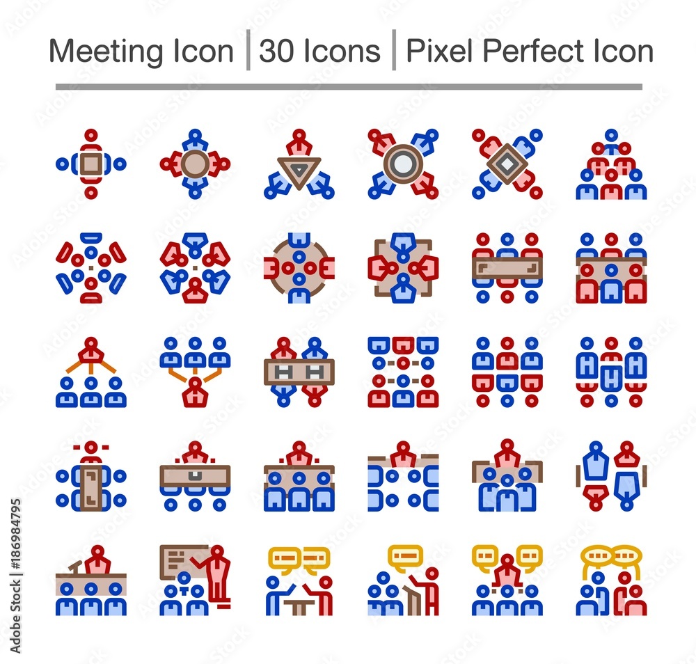 meeting line icon,editable stroke,pixel perfect icon