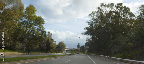 Highway road in North of morocco. tetouane. Urban landscape road photo