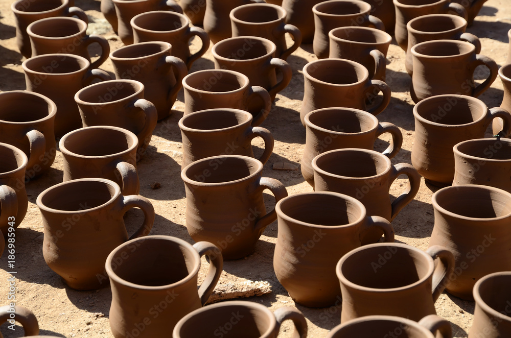 Clay mugs Clay mugs