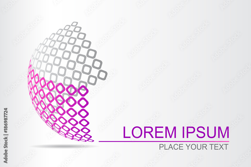 Logo stylized spherical surface with abstract shapes Logo stylized spherical surface with abstract shapes