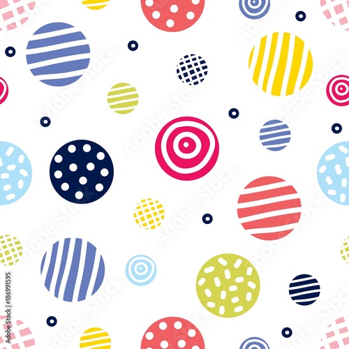 Seamless pattern  polka dot fabric  wallpaper  vector.