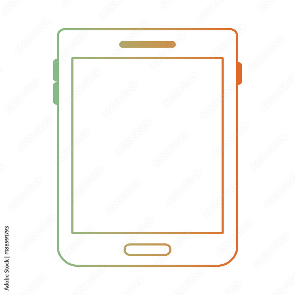 tablet device icon in degraded green to red color silhouette tablet device icon in degraded green to red color silhouette